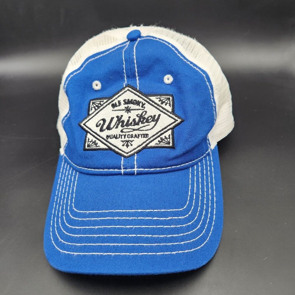 Ole Smoky Whiskey Quality Crafted Otto Blue White Mesh Snapback Hat Cap
